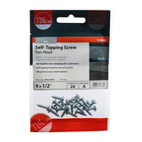 This is an image showing TIMCO Self-Tapping Screws - PZ - Pan - Zinc - 6 x 1/2 - 20 Pieces TIMpac available from T.H Wiggans Ironmongery in Kendal, quick delivery at discounted prices.