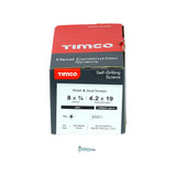 This is an image showing TIMCO Metal Construction Sheet & Stud Screws - PH - Pan - Self-Drilling - Zinc - 8 x 3/4 - 1000 Pieces Box available from T.H Wiggans Ironmongery in Kendal, quick delivery at discounted prices.