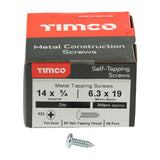 This is an image showing TIMCO Metal Tapping Screws - PZ - Pan - Self-Tapping - Zinc - 14 x 3/4 - 200 Pieces Box available from T.H Wiggans Ironmongery in Kendal, quick delivery at discounted prices.