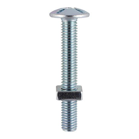 This is an image showing TIMCO Roofing Bolts & Square Nuts - Zinc - M6 x 100 - 2 Pieces TIMpac available from T.H Wiggans Ironmongery in Kendal, quick delivery at discounted prices.