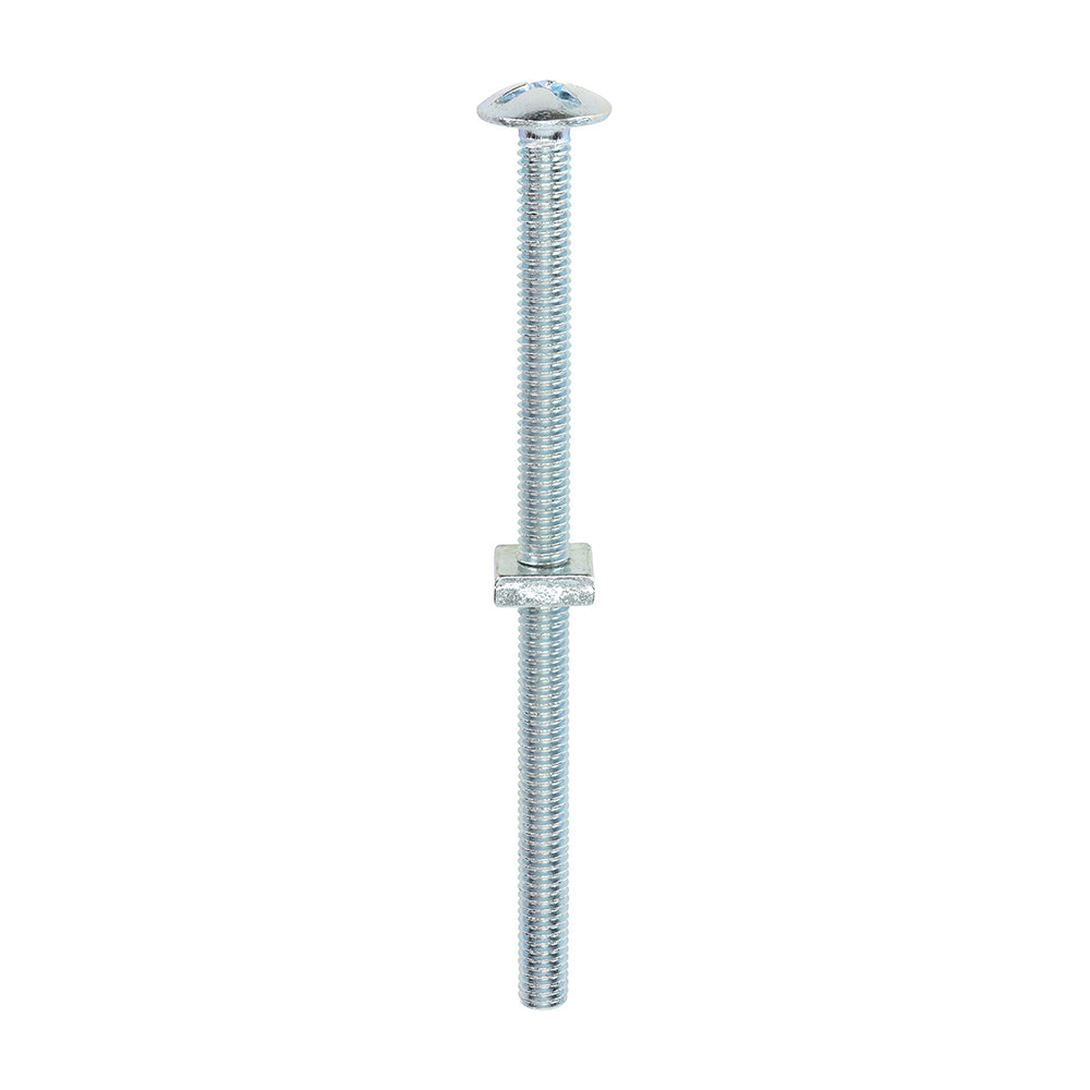 This is an image showing TIMCO Roofing Bolts with Square Nuts - Zinc - M6 x 100 - 100 Pieces Box available from T.H Wiggans Ironmongery in Kendal, quick delivery at discounted prices.