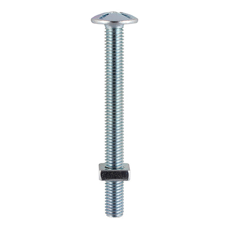 This is an image showing TIMCO Roofing Bolts with Square Nuts - Zinc - M6 x 100 - 100 Pieces Box available from T.H Wiggans Ironmongery in Kendal, quick delivery at discounted prices.