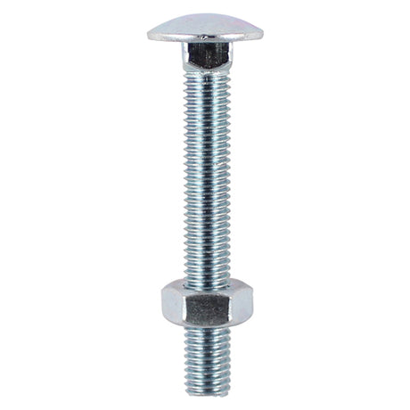 This is an image showing TIMCO Carriage Bolts & Hex Nuts - Zinc - M6 x 120 - 50 Pieces Box available from T.H Wiggans Ironmongery in Kendal, quick delivery at discounted prices.