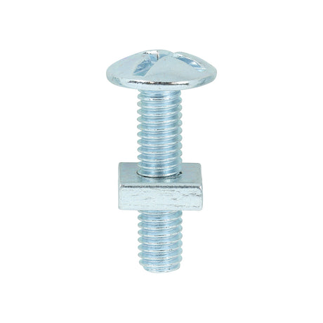 This is an image showing TIMCO Roofing Bolts with Square Nuts - Zinc - M6 x 25 - 100 Pieces Box available from T.H Wiggans Ironmongery in Kendal, quick delivery at discounted prices.