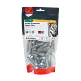 This is an image showing TIMCO Coach Screws & Nylon Plugs - Zinc - 6.0 x 60 - 40 Pieces TIMbag available from T.H Wiggans Ironmongery in Kendal, quick delivery at discounted prices.