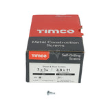This is an image showing TIMCO Metal Construction Sheet & Stud Screws - PH - Pan - Self-Drilling - Zinc - 7 x 7/16 - 1000 Pieces Box available from T.H Wiggans Ironmongery in Kendal, quick delivery at discounted prices.