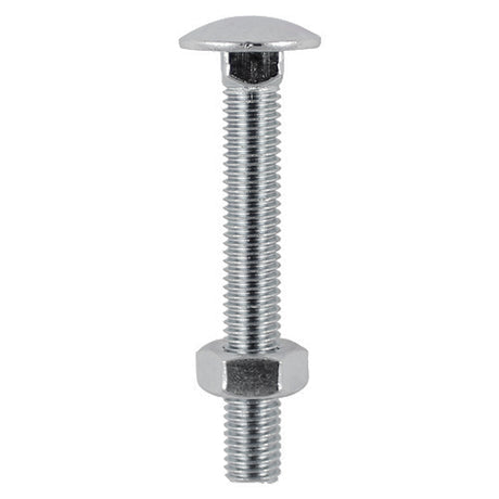 This is an image showing TIMCO Carriage Bolts & Hex Nuts - Stainless Steel - M8 x 100 - 4 Pieces TIMpac available from T.H Wiggans Ironmongery in Kendal, quick delivery at discounted prices.