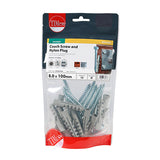 This is an image showing TIMCO Coach Screws & Nylon Plugs - Zinc - 8.0 x 100 - 12 Pieces TIMbag available from T.H Wiggans Ironmongery in Kendal, quick delivery at discounted prices.