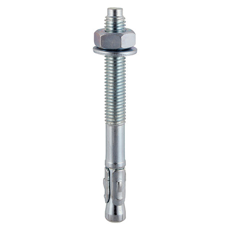 This is an image showing TIMCO Throughbolts - Zinc - M8 x 100 - 50 Pieces Box available from T.H Wiggans Ironmongery in Kendal, quick delivery at discounted prices.