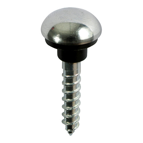 This is an image showing TIMCO Mirror Hanging Screws - Zinc - Chrome Dome - 8 x 1 1/2 - 200 Pieces Box available from T.H Wiggans Ironmongery in Kendal, quick delivery at discounted prices.