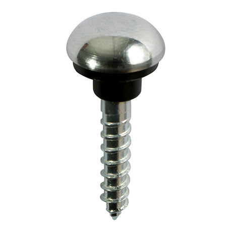 This is an image showing TIMCO Mirror Screws - Zinc - Chrome Dome - 8 x 1 1/2 - 8 Pieces TIMpac available from T.H Wiggans Ironmongery in Kendal, quick delivery at discounted prices.