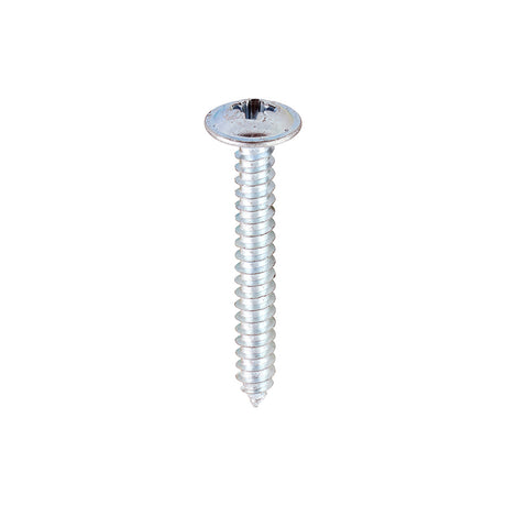 This is an image showing TIMCO Metal Tapping Screws - PZ - Flange - Self-Tapping - Zinc - 8 x 1 1/4 - 200 Pieces Box available from T.H Wiggans Ironmongery in Kendal, quick delivery at discounted prices.