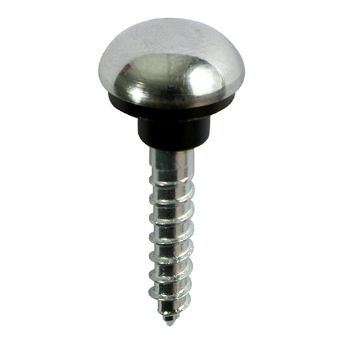 This is an image showing TIMCO Mirror Hanging Screws - Zinc - Chrome Dome - 8 x 1 1/4 - 200 Pieces Box available from T.H Wiggans Ironmongery in Kendal, quick delivery at discounted prices.
