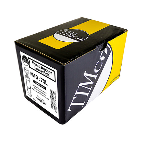 This is an image showing TIMCO Shield Anchor - Loose Bolts - Yellow - M8:40L (M8 x 90) - 25 Pieces Box available from T.H Wiggans Ironmongery in Kendal, quick delivery at discounted prices.
