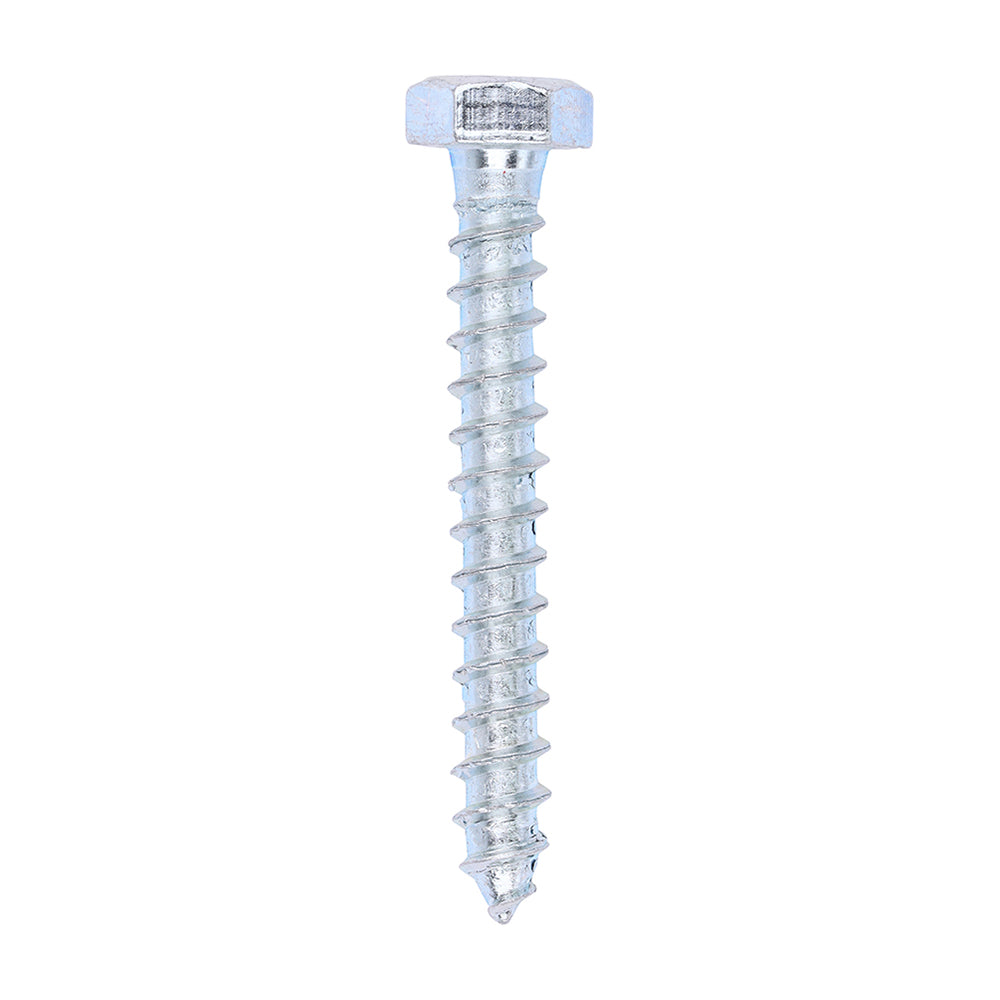 This is an image showing TIMCO Coach Screws - Hex - Zinc - 8.0 x 60 - 100 Pieces Box available from T.H Wiggans Ironmongery in Kendal, quick delivery at discounted prices.