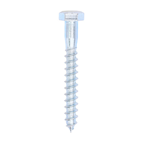 This is an image showing TIMCO Coach Screws - Hex - Zinc - 8.0 x 65 - 100 Pieces Box available from T.H Wiggans Ironmongery in Kendal, quick delivery at discounted prices.