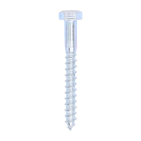 This is an image showing TIMCO Coach Screws - Hex - Zinc - 8.0 x 70 - 100 Pieces Box available from T.H Wiggans Ironmongery in Kendal, quick delivery at discounted prices.