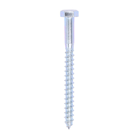 This is an image showing TIMCO Coach Screws - Hex - Zinc - 8.0 x 90 - 50 Pieces Box available from T.H Wiggans Ironmongery in Kendal, quick delivery at discounted prices.