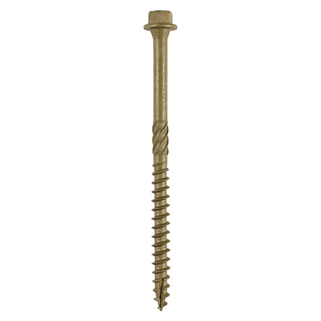 This is an image showing TIMCO Timber Screws - Hex Head - Exterior - Green - 6.7 x 100 - 6 Pieces TIMpac available from T.H Wiggans Ironmongery in Kendal, quick delivery at discounted prices.