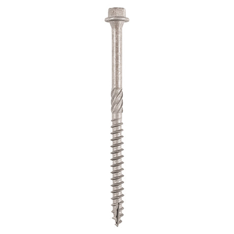 This is an image showing TIMCO Timber Frame Construction & Landscaping Screws - Hex - A4 Stainless Steel - 6.7 x 100 - 25 Pieces Tube available from T.H Wiggans Ironmongery in Kendal, quick delivery at discounted prices.