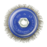 This is an image showing TIMCO Angle Grinder Cup Brush - Crimped Stainless Steel - 100mm - 1 Each Blister Pack available from T.H Wiggans Ironmongery in Kendal, quick delivery at discounted prices.