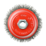 This is an image showing TIMCO Angle Grinder Cup Brush - Crimped Steel Wire - 100mm - 1 Each Blister Pack available from T.H Wiggans Ironmongery in Kendal, quick delivery at discounted prices.