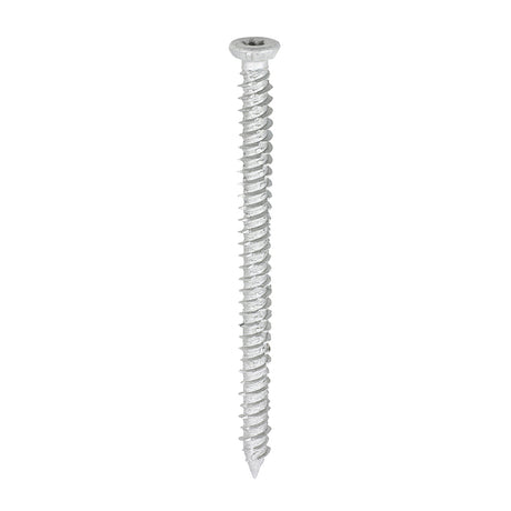 This is an image showing TIMCO Concrete Screw - TX - Flat Countersunk - Exterior - Silver - 7.5 x 100 - 100 Pieces Box available from T.H Wiggans Ironmongery in Kendal, quick delivery at discounted prices.