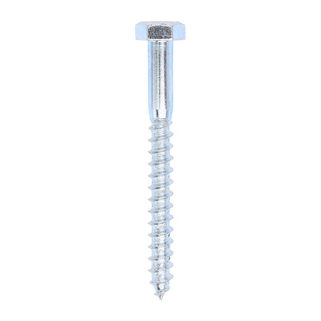 This is an image showing TIMCO Coach Screws - Hex - Zinc - 10.0 x 100 - 50 Pieces Box available from T.H Wiggans Ironmongery in Kendal, quick delivery at discounted prices.