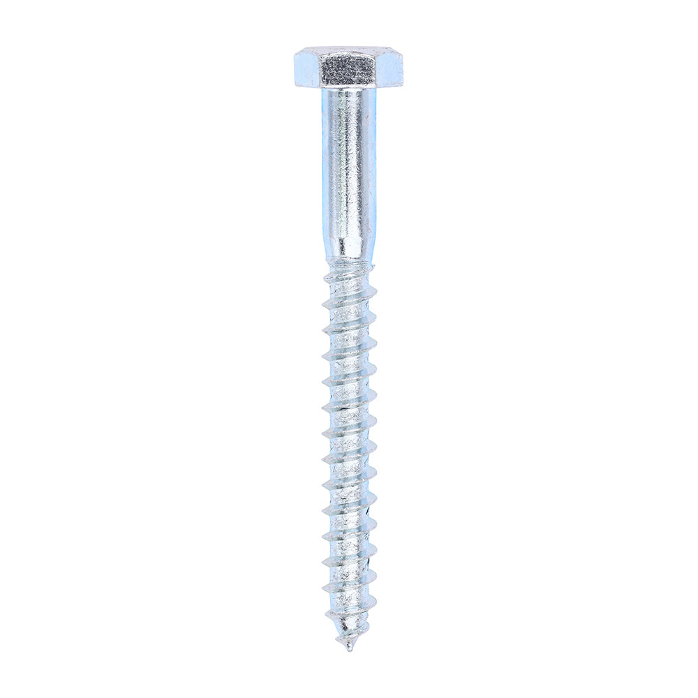 This is an image showing TIMCO Coach Screws - Hex - Zinc - 10.0 x 100 - 50 Pieces Box available from T.H Wiggans Ironmongery in Kendal, quick delivery at discounted prices.