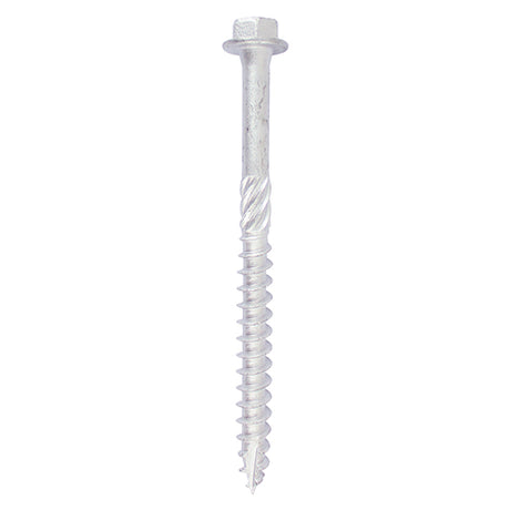 This is an image showing TIMCO Heavy Duty Timber Screws - Hex - Exterior - Silver - 10.0 x 100 - 10 Pieces Bag available from T.H Wiggans Ironmongery in Kendal, quick delivery at discounted prices.