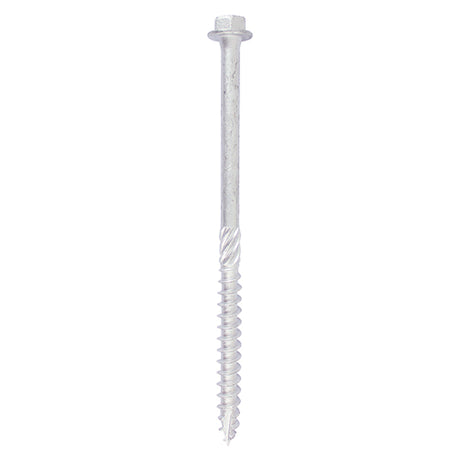 This is an image showing TIMCO Heavy Duty Timber Screws - Hex - Exterior - Silver - 10 x 100 - 10 Pieces TIMbag available from T.H Wiggans Ironmongery in Kendal, quick delivery at discounted prices.