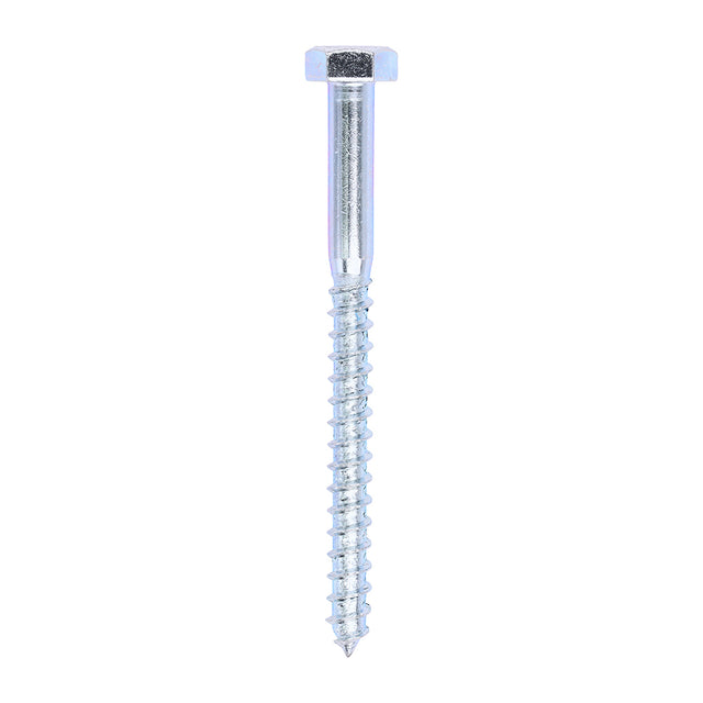 This is an image showing TIMCO Coach Screws - Hex - Zinc - 10.0 x 120 - 50 Pieces Box available from T.H Wiggans Ironmongery in Kendal, quick delivery at discounted prices.
