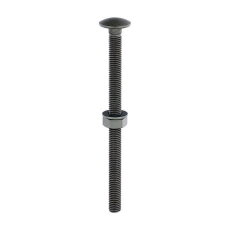 This is an image showing TIMCO Carriage Bolts Hex Nuts & Form A Washers - Dome - Exterior - Green - M10 x 150 - 10 Pieces Bag available from T.H Wiggans Ironmongery in Kendal, quick delivery at discounted prices.