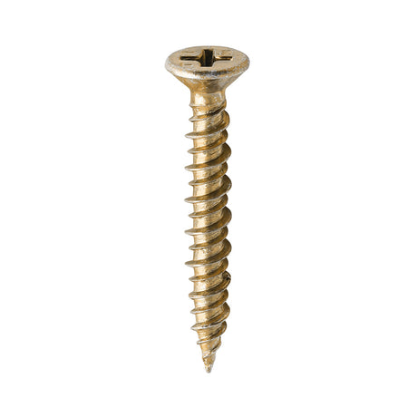 This is an image showing TIMCO Window Fabrication Screws - Countersunk - PH - High-Low Thread - Slash Point - Yellow - 4.3 x 30 - 1000 Pieces Box available from T.H Wiggans Ironmongery in Kendal, quick delivery at discounted prices.