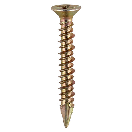 This is an image showing TIMCO Window Fabrication Screws - Countersunk - PH - High-Low Thread - Slash Point - Yellow - 4.3 x 40 - 1000 Pieces Box available from T.H Wiggans Ironmongery in Kendal, quick delivery at discounted prices.