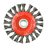 This is an image showing TIMCO Angle Grinder Wheel Brush - Twisted Knot Steel Wire - 115mm - 1 Each Blister Pack available from T.H Wiggans Ironmongery in Kendal, quick delivery at discounted prices.