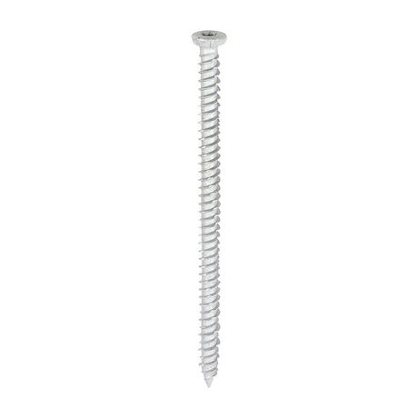 This is an image showing TIMCO Concrete Screw - TX - Flat Countersunk - Exterior - Silver - 7.5 x 120 - 100 Pieces Box available from T.H Wiggans Ironmongery in Kendal, quick delivery at discounted prices.