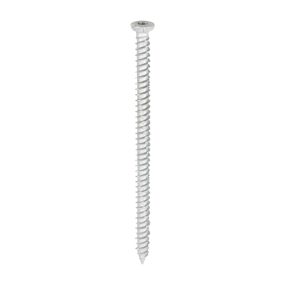 This is an image showing TIMCO Concrete Screw - TX - Flat Countersunk - Exterior - Silver - 7.5 x 120 - 100 Pieces Box available from T.H Wiggans Ironmongery in Kendal, quick delivery at discounted prices.