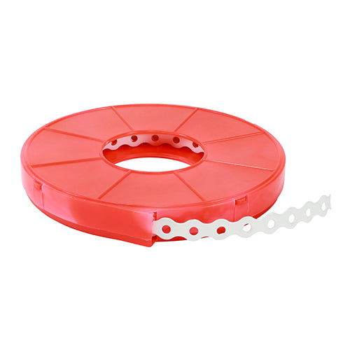 This is an image showing TIMCO Coloured Fixing Band - White - 12mm x 10m - 1 Each Bag available from T.H Wiggans Ironmongery in Kendal, quick delivery at discounted prices.