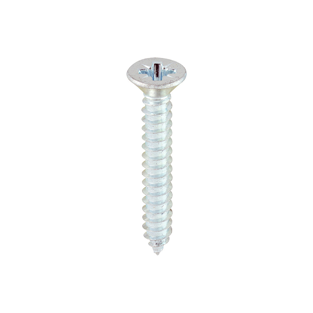 This is an image showing TIMCO Metal Tapping Screws - PZ - Countersunk - Self-Tapping - Zinc - 12 x 1 1/2 - 200 Pieces Box available from T.H Wiggans Ironmongery in Kendal, quick delivery at discounted prices.