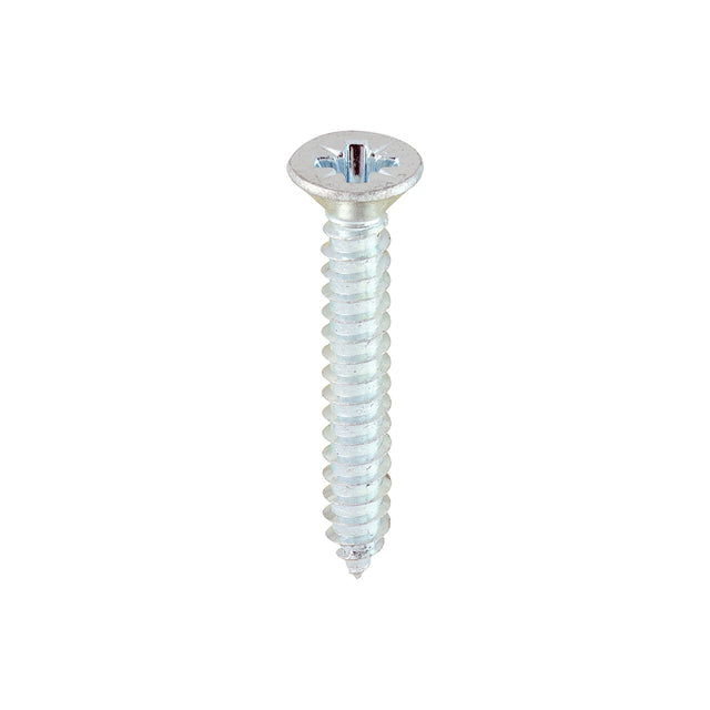 This is an image showing TIMCO Metal Tapping Screws - PZ - Countersunk - Self-Tapping - Zinc - 12 x 1 1/2 - 200 Pieces Box available from T.H Wiggans Ironmongery in Kendal, quick delivery at discounted prices.