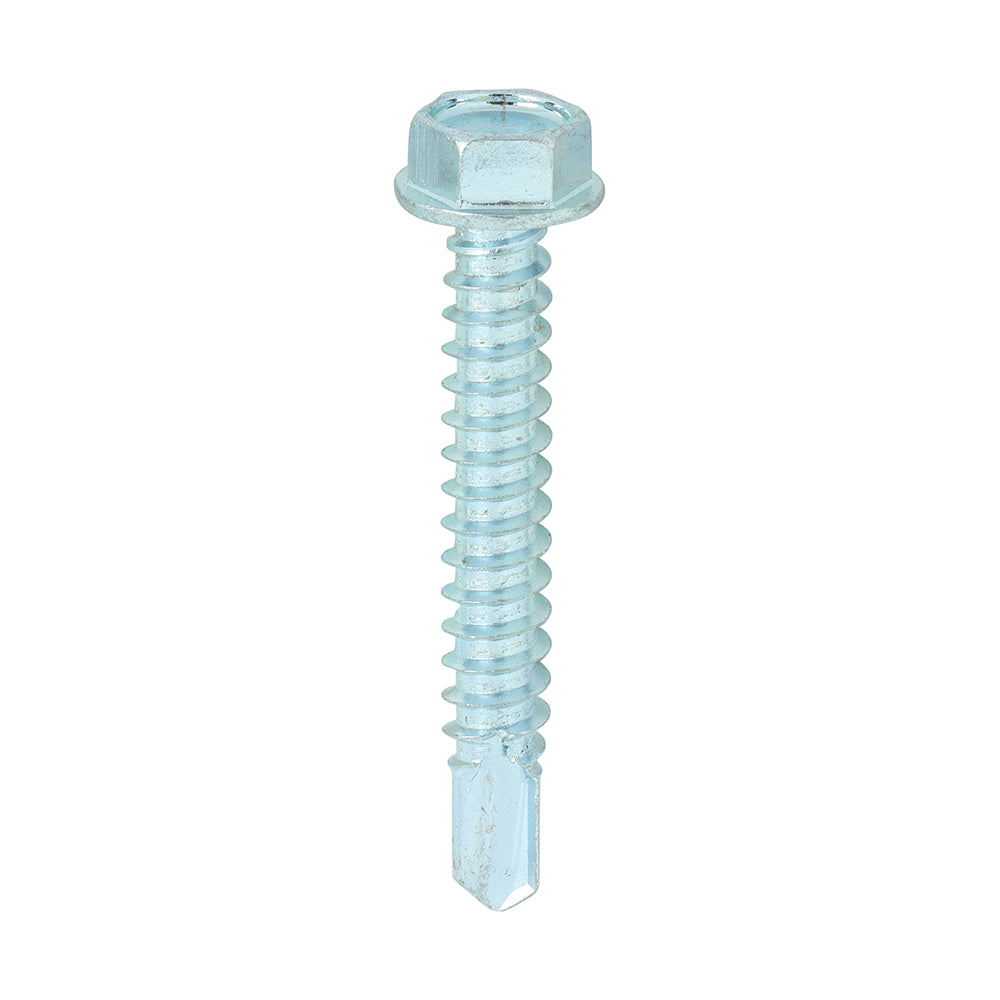 This is an image showing TIMCO Metal Construction Light Section Screws - Hex - Self-Drilling - Zinc - 12 x 1 1/2 - 500 Pieces Box available from T.H Wiggans Ironmongery in Kendal, quick delivery at discounted prices.