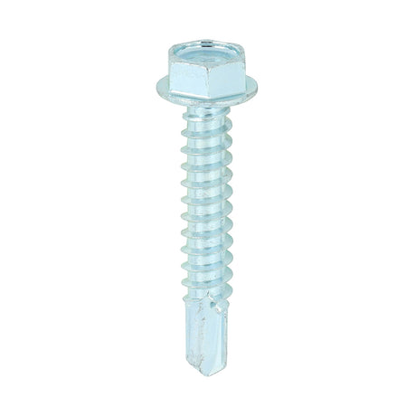 This is an image showing TIMCO Metal Construction Light Section Screws - Hex - Self-Drilling - Zinc - 12 x 1 1/4 - 500 Pieces Box available from T.H Wiggans Ironmongery in Kendal, quick delivery at discounted prices.
