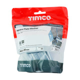 This is an image showing TIMCO Square Plate Washers - Zinc - M12 x 50 x 50 x 3 - 30 Pieces TIMbag available from T.H Wiggans Ironmongery in Kendal, quick delivery at discounted prices.