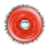 This is an image showing TIMCO Angle Grinder Cup Brush - Crimped Steel Wire - 125mm - 1 Each Blister Pack available from T.H Wiggans Ironmongery in Kendal, quick delivery at discounted prices.