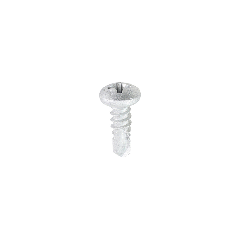 This is an image showing TIMCO Window Fabrication Screws - Pan - PH - Self-Tapping - Self-Drilling Point - Martensitic Stainless Steel & Silver Organic - 4.2 x 13 - 1000 Pieces Box available from T.H Wiggans Ironmongery in Kendal, quick delivery at discounted prices.