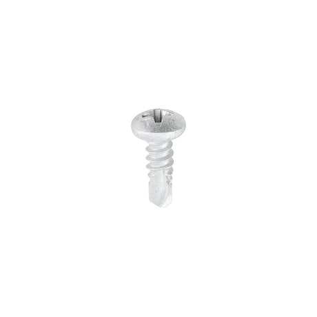 This is an image showing TIMCO Window Fabrication Screws - Pan - PH - Self-Tapping - Self-Drilling Point - Martensitic Stainless Steel & Silver Organic - 4.2 x 13 - 1000 Pieces Box available from T.H Wiggans Ironmongery in Kendal, quick delivery at discounted prices.