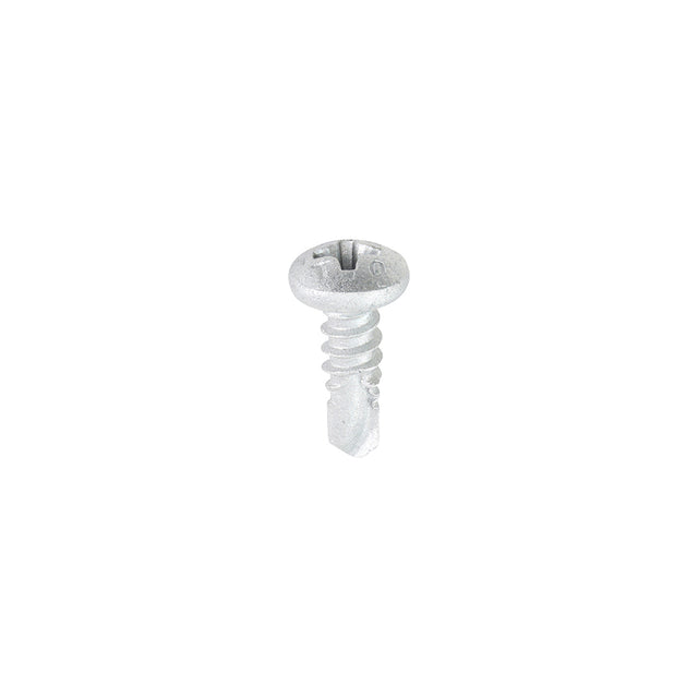 This is an image showing TIMCO Window Fabrication Screws - Pan - PH - Self-Tapping - Self-Drilling Point - Martensitic Stainless Steel & Silver Organic - 4.2 x 13 - 1000 Pieces Box available from T.H Wiggans Ironmongery in Kendal, quick delivery at discounted prices.