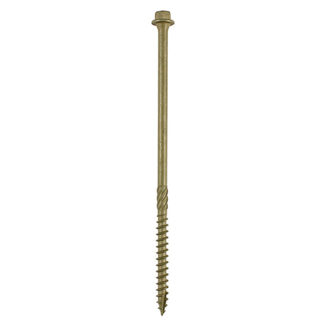 This is an image showing TIMCO Timber Frame Construction & Landscaping Screws - Hex - Exterior - Green Organic - 6.7 x 150 - 250 Pieces Tub available from T.H Wiggans Ironmongery in Kendal, quick delivery at discounted prices.