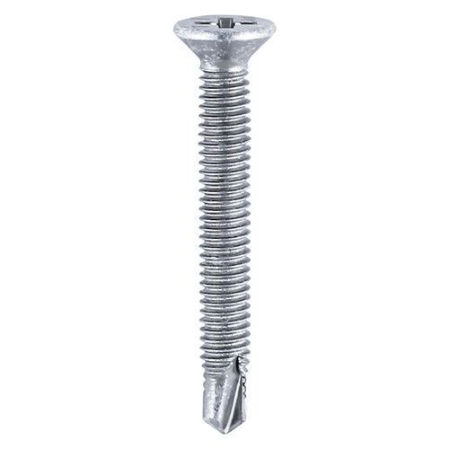 This is an image showing TIMCO Window Fabrication Screws - Countersunk - PH - Metric Thread - Self-Drilling Point - Zinc - M4 x 19 - 1000 Pieces Box available from T.H Wiggans Ironmongery in Kendal, quick delivery at discounted prices.